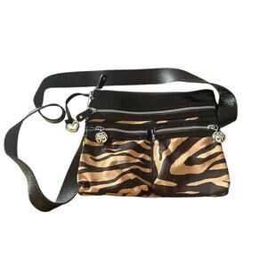 Brighton Handbag ZEBRA Crossbody Bag Purse Adj Straps NWOT Chocolate Bro…